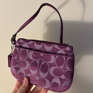 Coach Purple Jacquard Vintage Clutch with Zipper